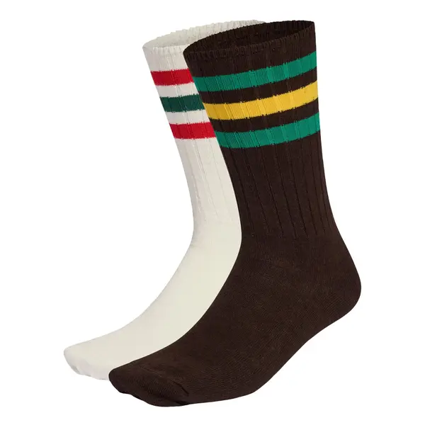 ADIDAS ORIGINALS ADIDAS ORIGINALS Čarape 'Ribbed Crew 2 Pairs'  tamno smeđa / kraljevski zelena / svijetlo crvena / bijela