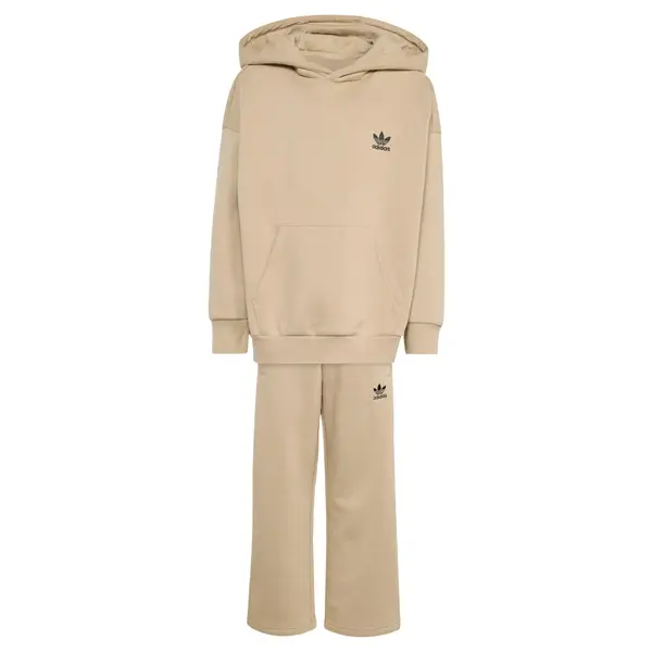 ADIDAS ORIGINALS ADIDAS ORIGINALS Jogging komplet 'Oversized Hoodie Open Hem Pants'  bež / crna