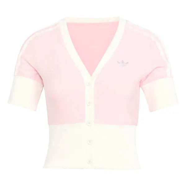 ADIDAS ORIGINALS ADIDAS ORIGINALS Kardigan 'V-NECK SHIRT WITH'  roza / bijela