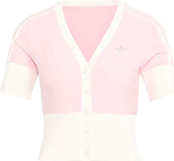 ADIDAS ORIGINALS ADIDAS ORIGINALS Kardigan 'V-NECK SHIRT WITH'  roza / bijela