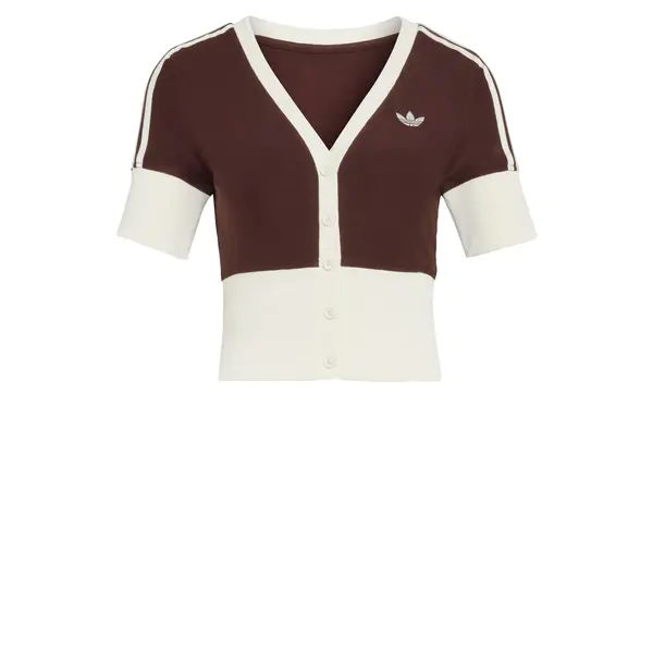 ADIDAS ORIGINALS ADIDAS ORIGINALS Kardigan 'V-NECK SHIRT WITH'  smeđa / bijela