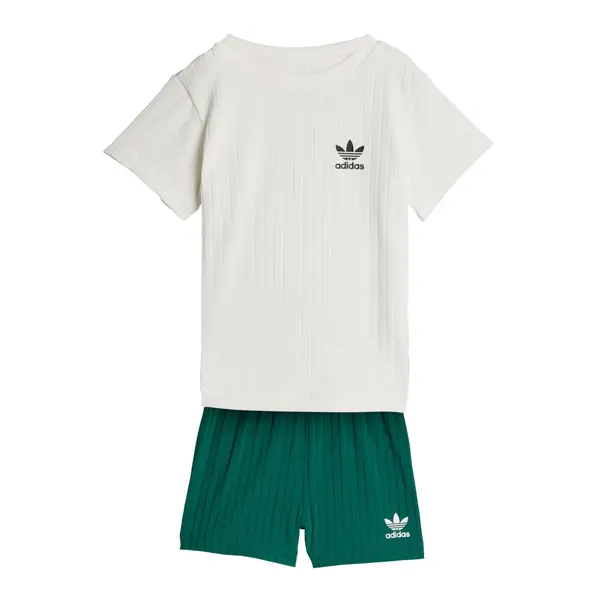 ADIDAS ORIGINALS ADIDAS ORIGINALS Komplet 'REGULAR WIDE RIB SHORT T-SHIRT'  zelena / crna / bijela