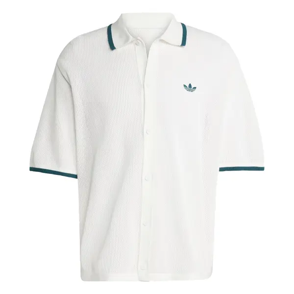 ADIDAS ORIGINALS ADIDAS ORIGINALS Košulja 'Button Down Knitted'  petrol / bijela