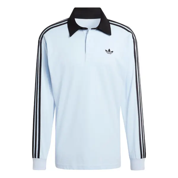 ADIDAS ORIGINALS ADIDAS ORIGINALS Majica '3-STRIPES RUGBY LONGSLEEVE'  svijetloplava / crna
