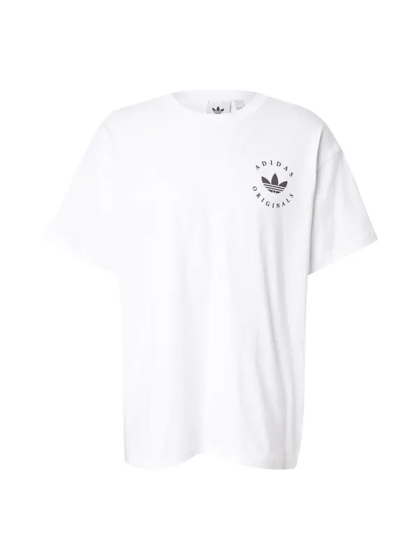 ADIDAS ORIGINALS ADIDAS ORIGINALS Majica 'Curved adidas Trefoil Logo GFX'  crna / bijela