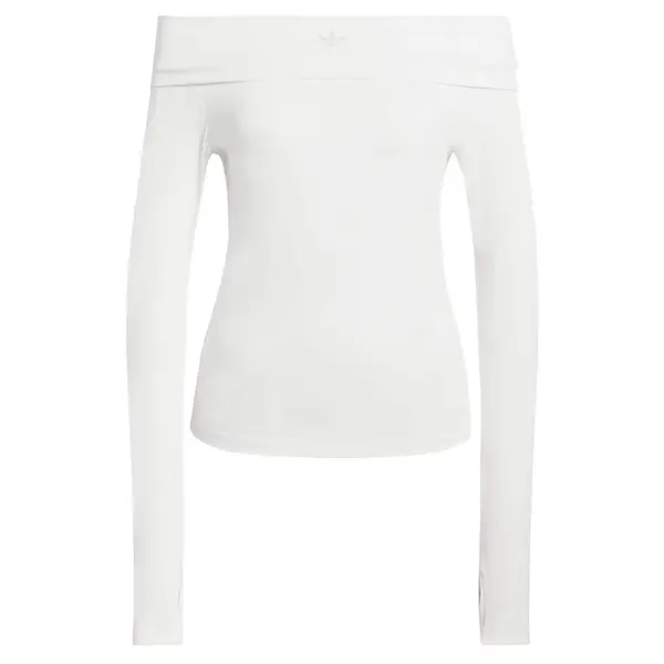 ADIDAS ORIGINALS ADIDAS ORIGINALS Majica 'OFF-SHOULDER LONG SLEEVE'  bijela