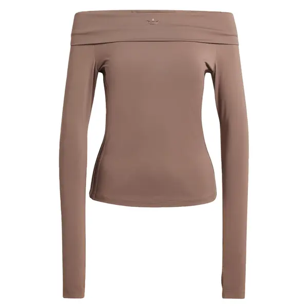 ADIDAS ORIGINALS ADIDAS ORIGINALS Majica 'OFF-SHOULDER LONG SLEEVE'  čokolada
