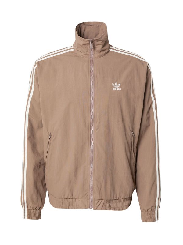 ADIDAS ORIGINALS ADIDAS ORIGINALS Prijelazna jakna 'Adicolor Firebird'  svijetlosmeđa / bijela