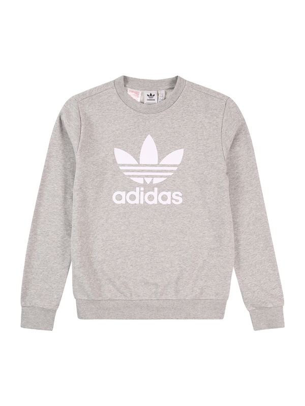 ADIDAS ORIGINALS ADIDAS ORIGINALS Sweater majica 'TREFOIL'  siva melange / bijela