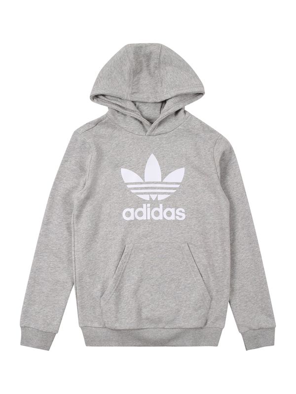 ADIDAS ORIGINALS ADIDAS ORIGINALS Sweater majica 'TREFOIL'  siva melange / bijela