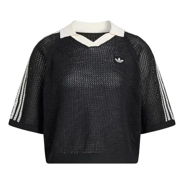 ADIDAS ORIGINALS ADIDAS ORIGINALS Top 'KNITTED CROCHET'  crna / bijela