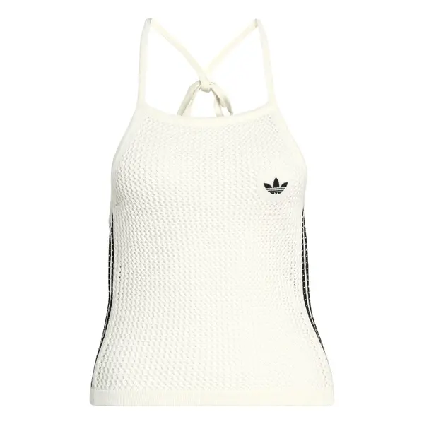 ADIDAS ORIGINALS ADIDAS ORIGINALS Top s naramenicama 'KNITTED CROCHET'  crna / prljavo bijela