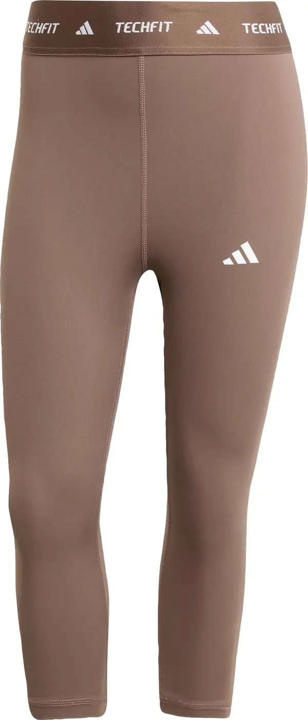 ADIDAS PERFORMANCE ADIDAS PERFORMANCE Sportske hlače 'TECHFIT Capri'  zeleno smeđa / bijela