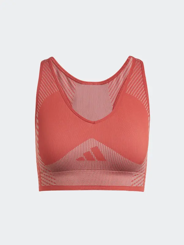 ADIDAS PERFORMANCE ADIDAS PERFORMANCE Sportski grudnjak 'AEROKNIT Training Light Support'  hrđavo crvena / bijela