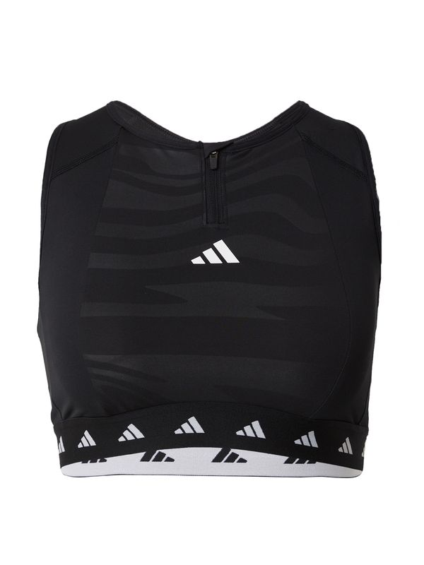 ADIDAS PERFORMANCE ADIDAS PERFORMANCE Sportski grudnjak 'Powerimpact Training Medium-support Techfit -neck Zip'  crna / bijela
