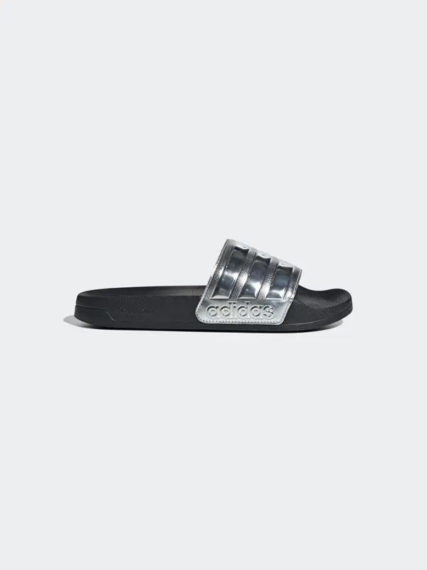 ADIDAS SPORTSWEAR ADIDAS SPORTSWEAR Natikače s potpeticom 'Adilette'  crna / srebro