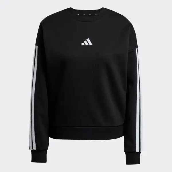 ADIDAS SPORTSWEAR ADIDAS SPORTSWEAR Sportska sweater majica 'Essentials 3-Stripes Fleece'  crna / bijela