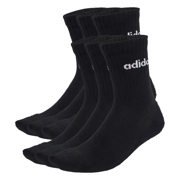 ADIDAS SPORTSWEAR ADIDAS SPORTSWEAR Sportske čarape 'Linear Crew Cushioned 6 Pair Pack'  crna / bijela