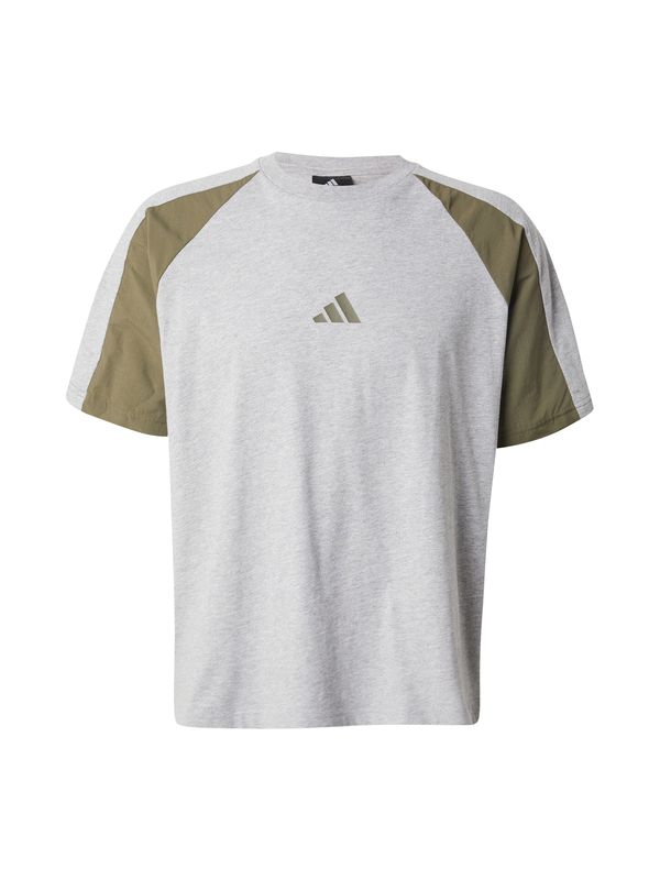 ADIDAS SPORTSWEAR ADIDAS SPORTSWEAR Tehnička sportska majica 'ESS'  siva melange / maslinasta