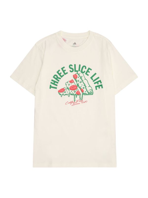 ADIDAS SPORTSWEAR ADIDAS SPORTSWEAR Tehnička sportska majica 'PIZZA'  zelena / svijetlo crvena / vuneno bijela