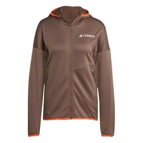 ADIDAS TERREX ADIDAS TERREX Tehnička flis jakna 'Xperior'  čokolada / narančasta / bijela