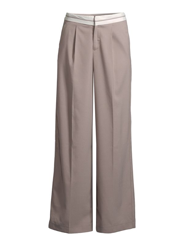 AÉROPOSTALE AÉROPOSTALE Hlače s naborima 'PREPPY'  taupe siva / bijela