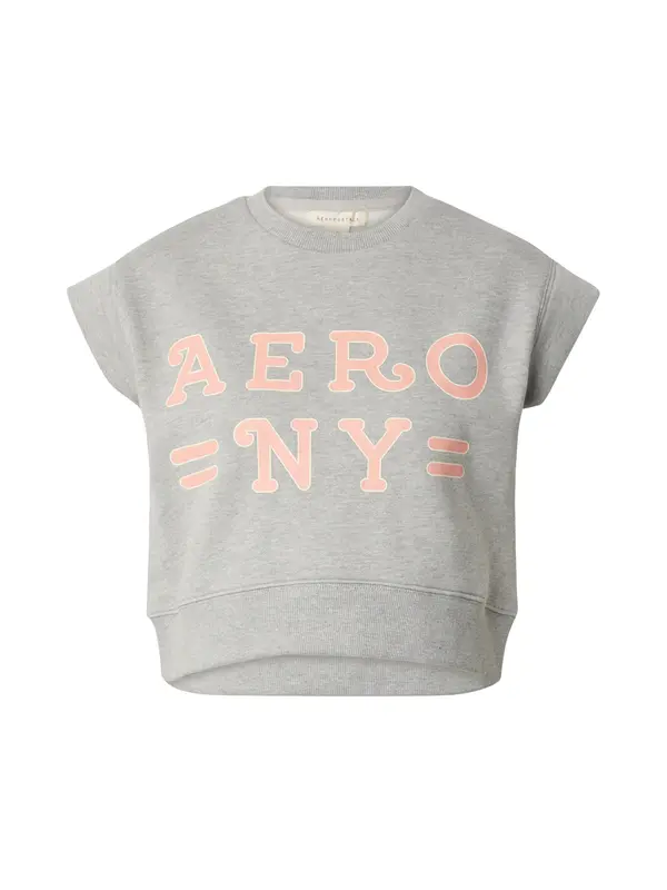 AÉROPOSTALE AÉROPOSTALE Majica 'AERO NY'  siva melange / svijetloroza