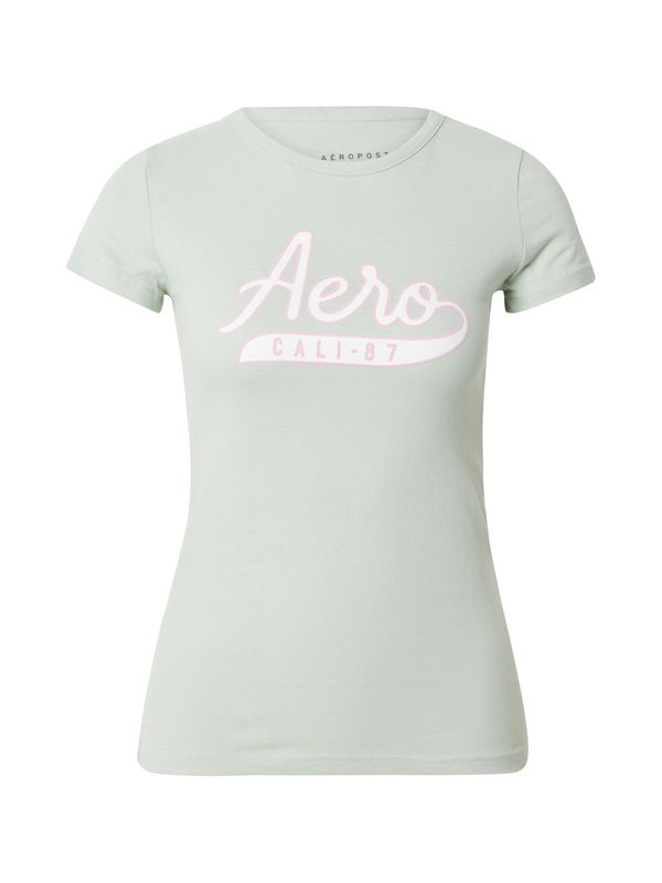 AÉROPOSTALE AÉROPOSTALE Majica 'CALI'  pastelno zelena / roza / bijela