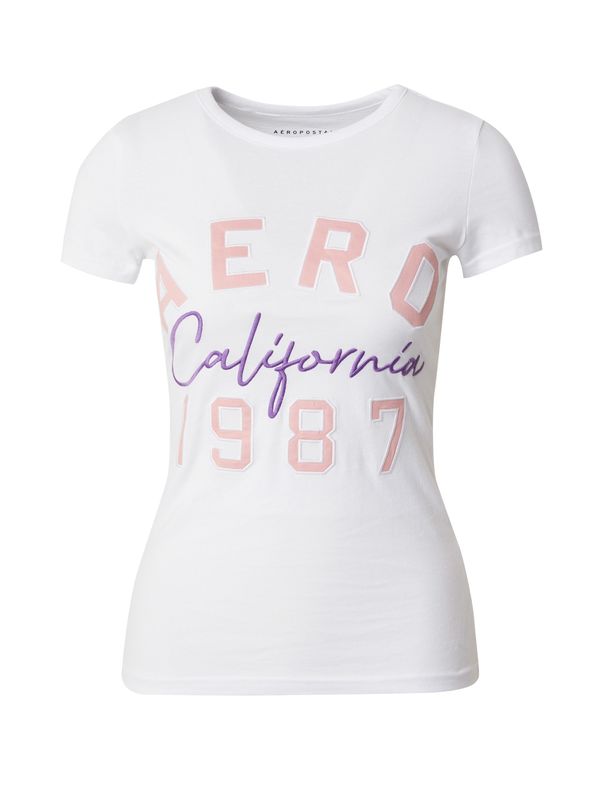 AÉROPOSTALE AÉROPOSTALE Majica 'CALIFORNIA 1987'  šljiva / rosé / bijela