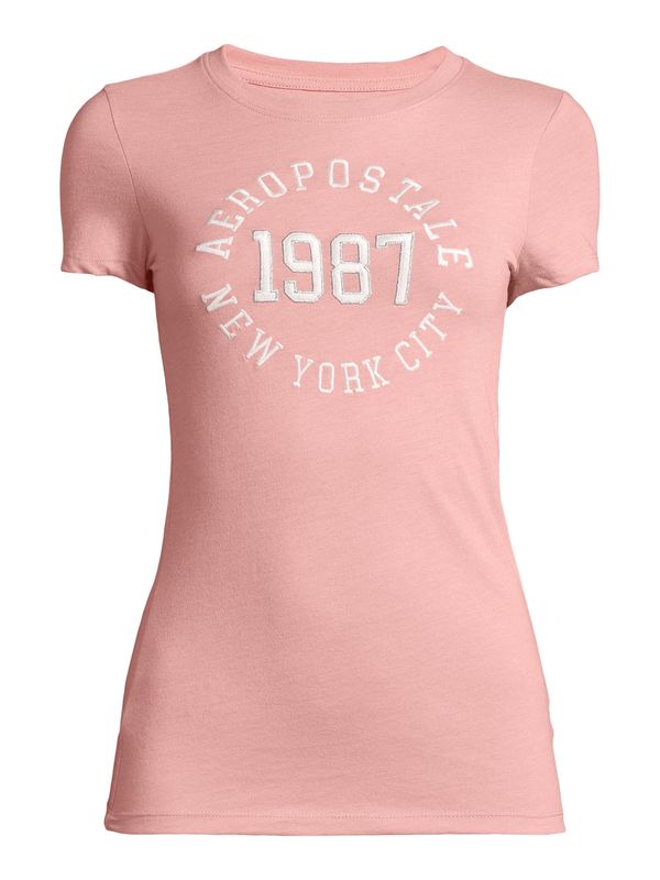 AÉROPOSTALE AÉROPOSTALE Majica 'JKI 1987'  roza / bijela