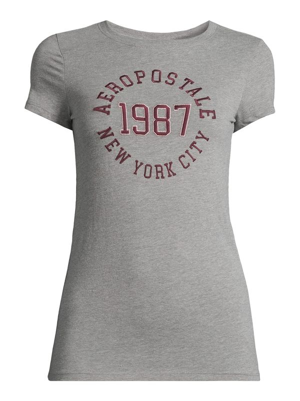 AÉROPOSTALE AÉROPOSTALE Majica 'JKI 1987'  višnja / siva melange