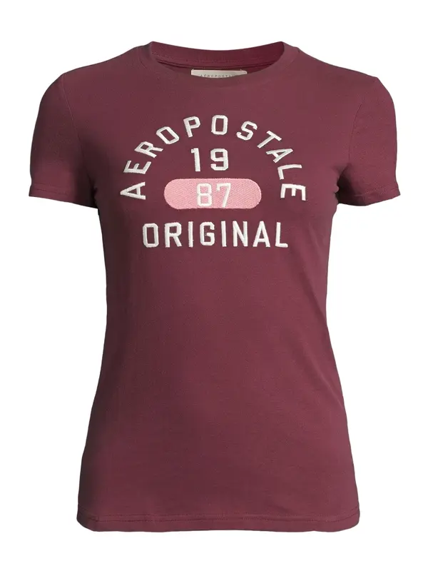 AÉROPOSTALE AÉROPOSTALE Majica 'JUL'  roza / burgund / bijela