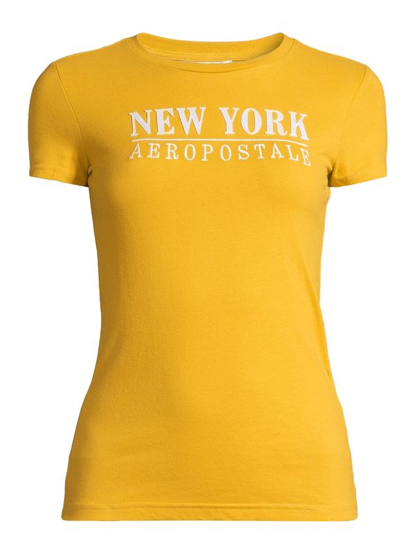 AÉROPOSTALE AÉROPOSTALE Majica 'JULY NEW YORK'  narančasto žuta / bijela