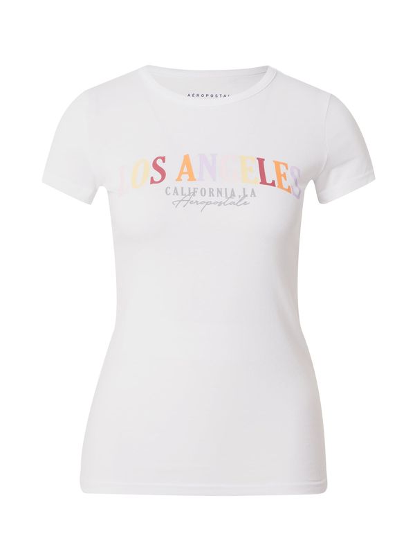 AÉROPOSTALE AÉROPOSTALE Majica 'LOS ANGELES CALIFORNIA'  siva / pastelno ljubičasta / narančasta / bijela