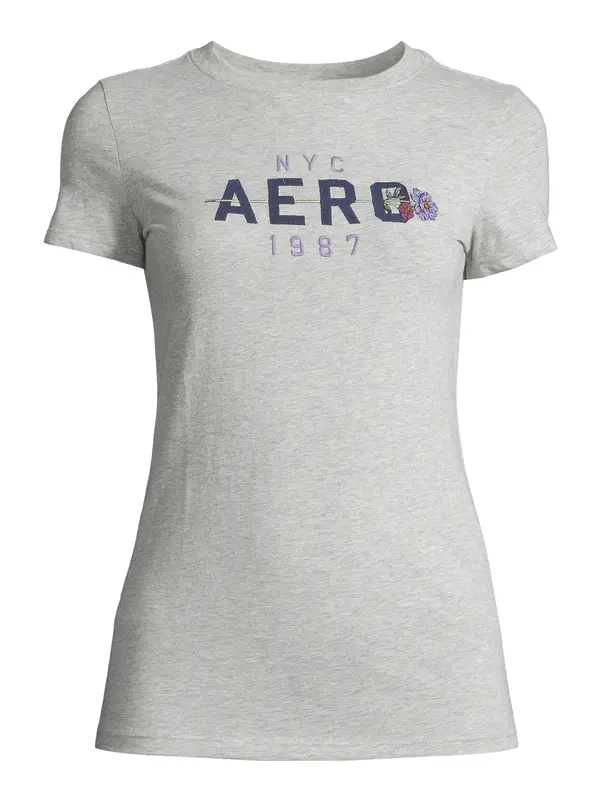 AÉROPOSTALE AÉROPOSTALE Majica  mornarsko plava / siva melange / lila
