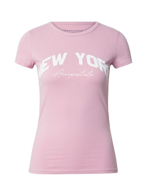 AÉROPOSTALE AÉROPOSTALE Majica 'NEW YORK'  sivkasto ljubičasta (mauve) / bijela