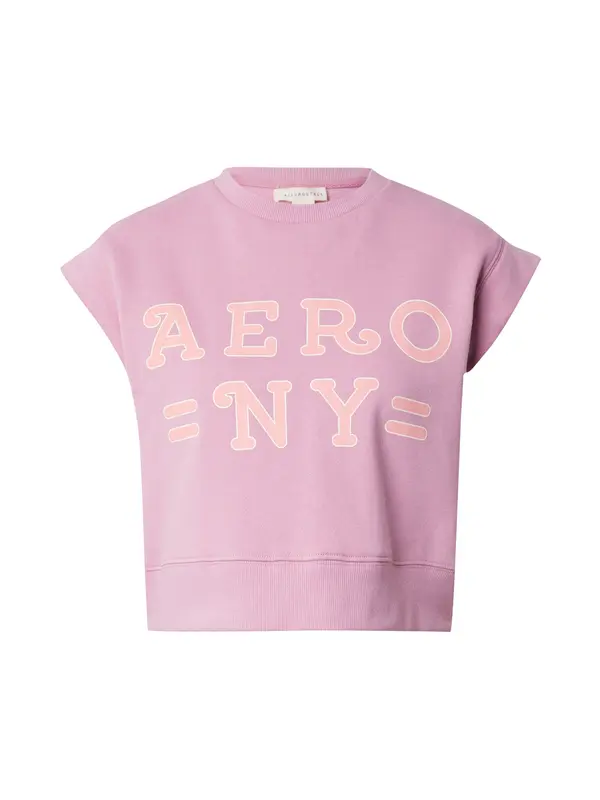 AÉROPOSTALE AÉROPOSTALE Majica 'NY'  sivkasto ljubičasta (mauve) / svijetlonarančasta / bijela
