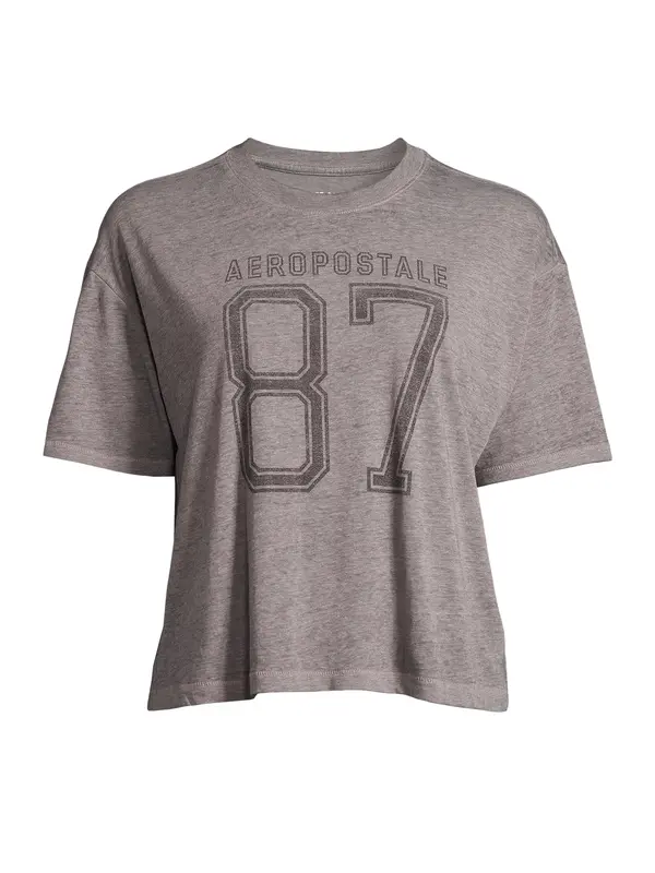 AÉROPOSTALE AÉROPOSTALE Majica  siva melange / crna
