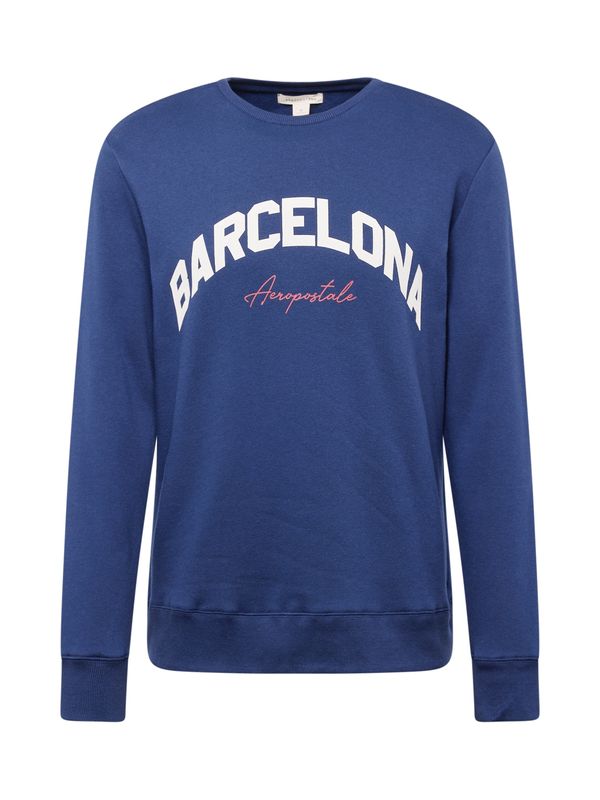 AÉROPOSTALE AÉROPOSTALE Sweater majica 'BARCELONA'  mornarsko plava / crvena / bijela