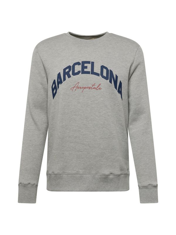 AÉROPOSTALE AÉROPOSTALE Sweater majica 'BARCELONA'  morsko plava / siva melange / crvena