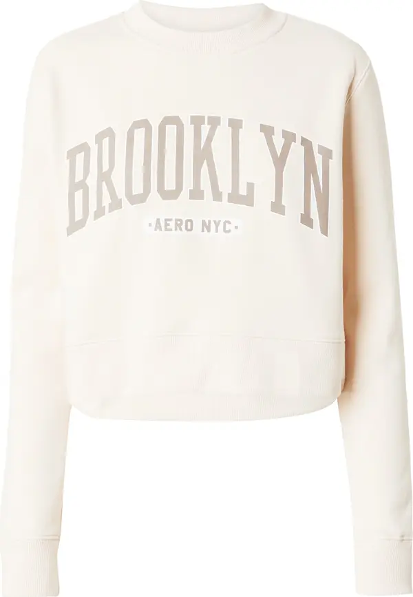 AÉROPOSTALE AÉROPOSTALE Sweater majica 'BROOKLYN'  ecru/prljavo bijela / smeđa / bijela
