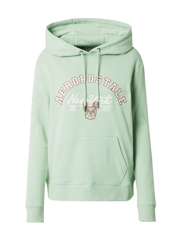 AÉROPOSTALE AÉROPOSTALE Sweater majica  kestenjasto smeđa / pastelno zelena / bijela
