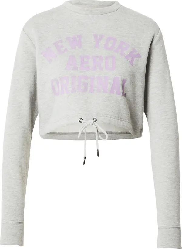 AÉROPOSTALE AÉROPOSTALE Sweater majica 'NEW YORK ORIGINAL'  siva melange / ljubičasta