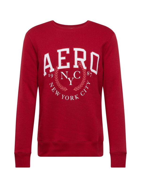 AÉROPOSTALE AÉROPOSTALE Sweater majica 'NYC 1987'  crvena / lubenica roza / bijela