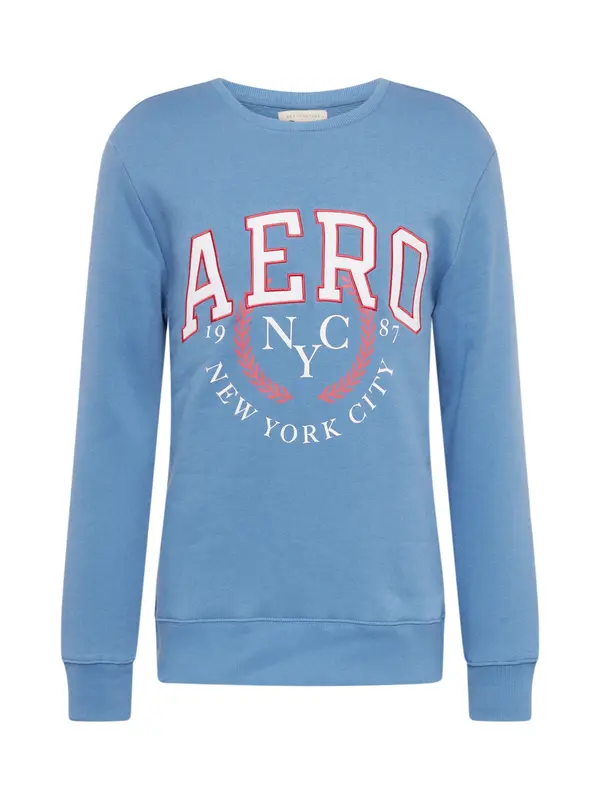AÉROPOSTALE AÉROPOSTALE Sweater majica 'NYC 1987'  petrol / svijetlocrvena / bijela