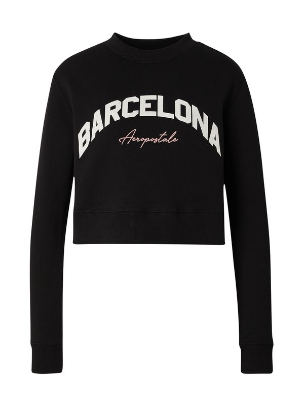 AÉROPOSTALE AÉROPOSTALE Sweater majica  pastelno roza / crna / bijela