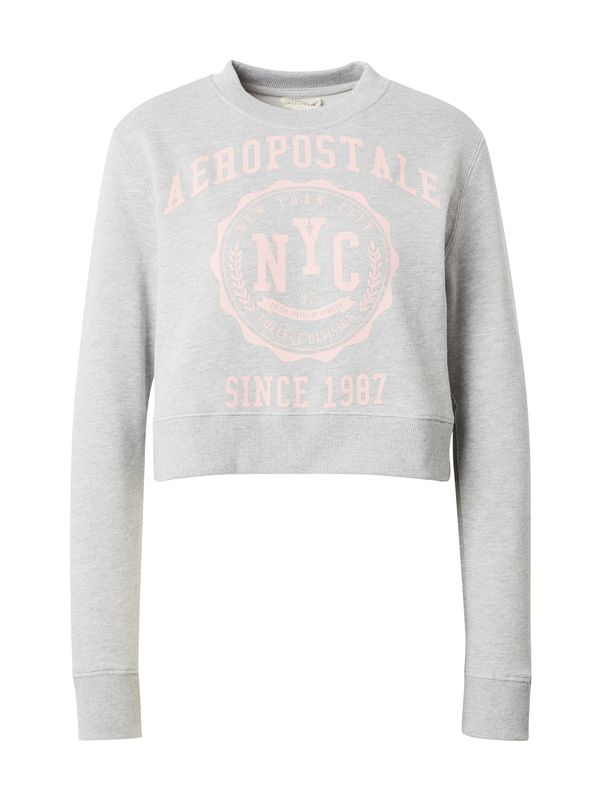 AÉROPOSTALE AÉROPOSTALE Sweater majica  siva melange / pastelno roza