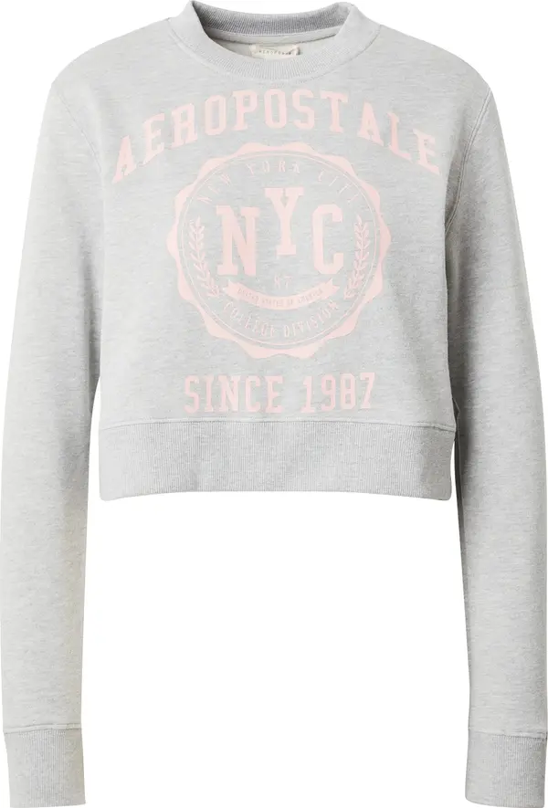 AÉROPOSTALE AÉROPOSTALE Sweater majica  siva melange / pastelno roza