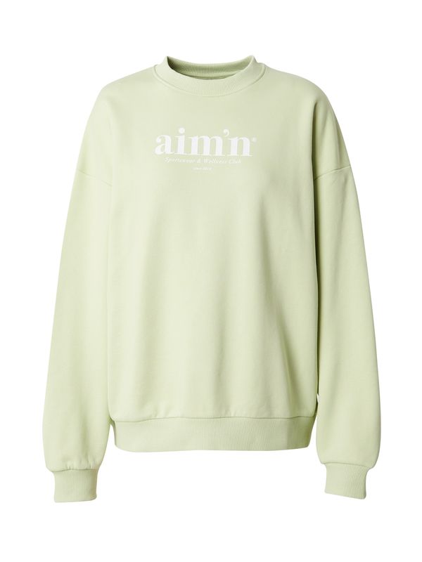 aim'n aim'n Sportska sweater majica 'Club'  svijetlozelena / bijela