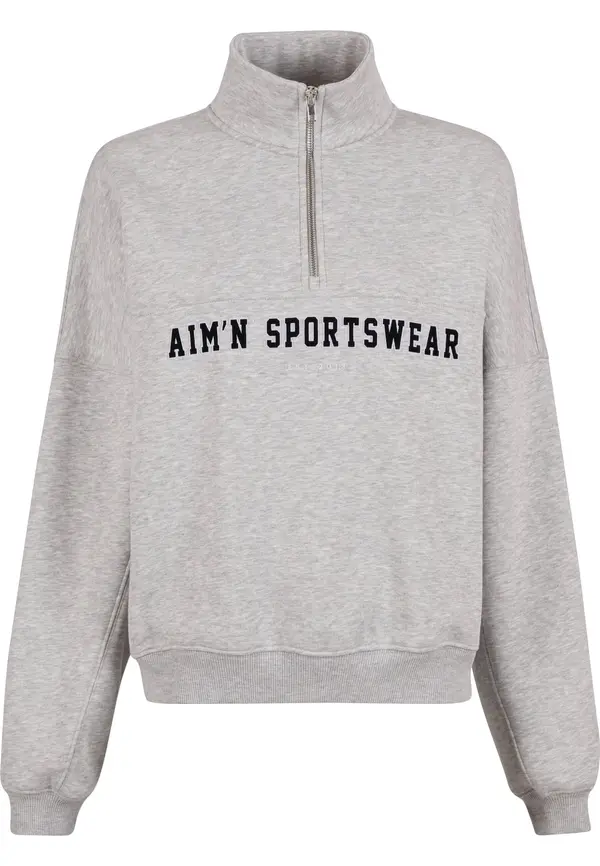 Aim'n Aim'n Sportska sweater majica  svijetlosiva / siva melange / crna